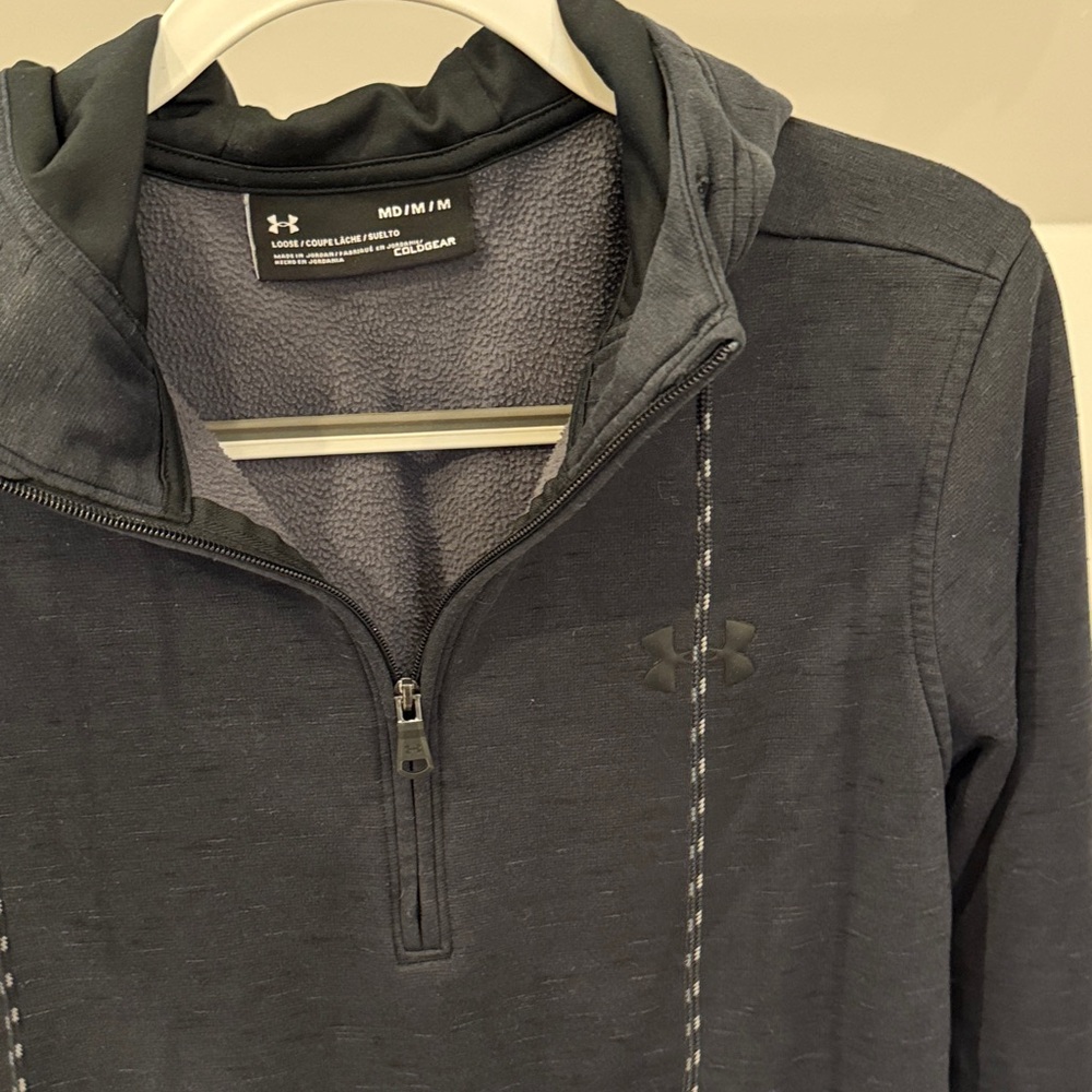 Under Armour Black Charcoal Quarter-Zip Hoodie
